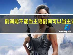 副词能不能当主语 副词可以当主语吗