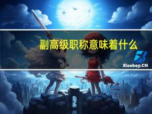 副高级职称意味着什么