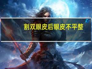 割双眼皮后眼皮不平整(双眼皮割了以后上眼皮松弛怎么办)
