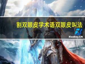 割双眼皮学术语 双眼皮叫法