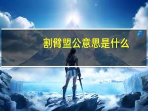 割臂盟公意思是什么