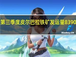 力拓集团第三季度皮尔巴拉铁矿发运量8390万吨同比增长1%