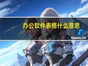 办公软件表格什么意思