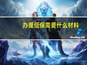 办理低保需要什么材料