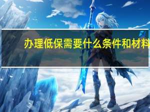 办理低保需要什么条件和材料（办理低保需要什么条件）