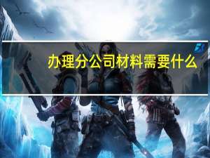 办理分公司材料需要什么