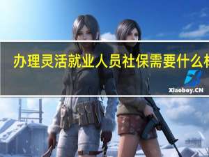 办理灵活就业人员社保需要什么材料