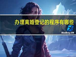 办理离婚登记的程序有哪些