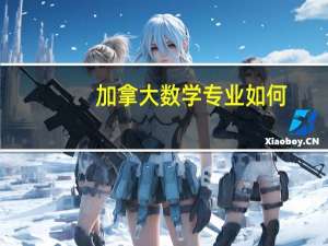 加拿大数学专业如何