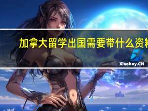 加拿大留学出国需要带什么资料