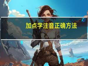 加点字注音正确方法（加点字）