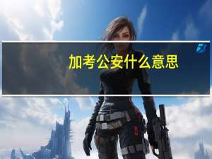 加考公安什么意思