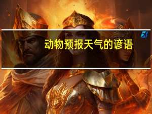 动物预报天气的谚语