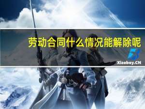 劳动合同什么情况能解除呢