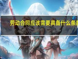 劳动合同应该需要具备什么条款