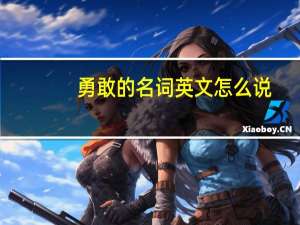 勇敢的名词英文怎么说