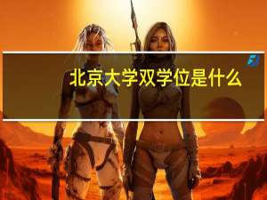 北京大学双学位是什么