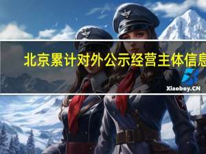 北京累计对外公示经营主体信息1.34亿条