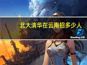 北大清华在云南招多少人