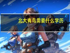 北大青鸟需要什么学历
