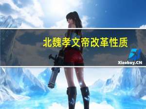 北魏孝文帝改革性质