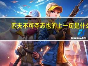 匹夫不可夺志也的上一句是什么