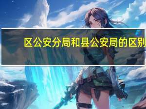 区公安分局和县公安局的区别