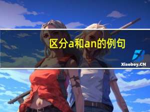 区分a和an的例句