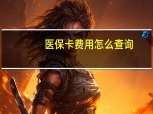 医保卡费用怎么查询