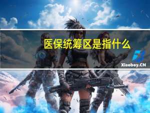 医保统筹区是指什么