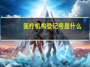 医疗机构登记号是什么