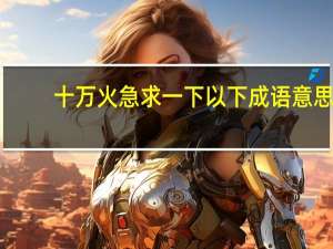 十万火急求一下以下成语意思，要快要准，10小时内回答