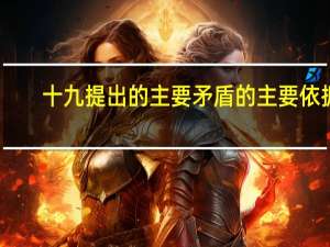 十九提出的主要矛盾的主要依据