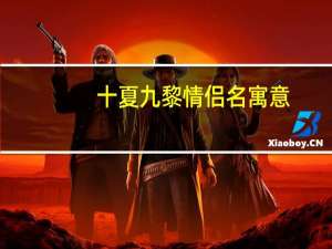 十夏九黎情侣名寓意