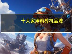 十大家用粉碎机品牌