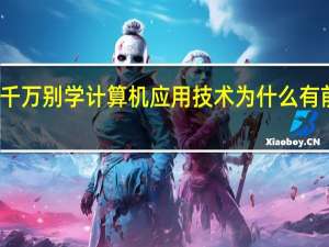 千万别学计算机应用技术为什么 有前途吗