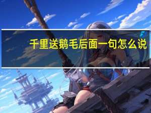 千里送鹅毛后面一句怎么说（千里送鹅毛的下一句歇后语是什么）
