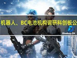 半导体、机器人、BC电池 机构调研科创板公司路线图曝光！