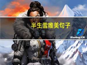 半生雪唯美句子