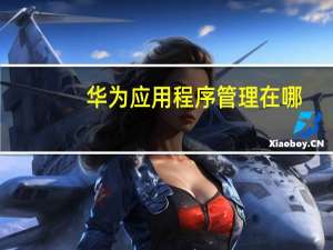 华为应用程序管理在哪