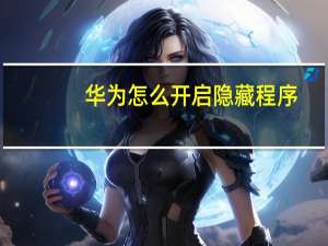 华为怎么开启隐藏程序