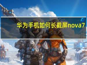 华为手机如何长截屏nova7（华为手机如何长截屏）