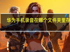 华为手机录音在哪个文件夹里存储（华为手机录音在哪个文件夹里）