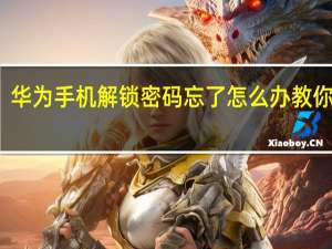 华为手机解锁密码忘了怎么办教你一招（华为手机解锁密码忘了怎么办）