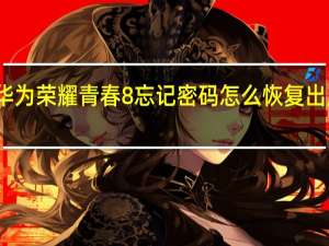 华为荣耀青春8忘记密码怎么恢复出厂设置