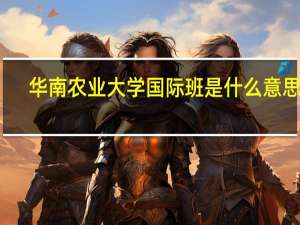 华南农业大学国际班是什么意思啊