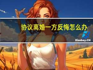 协议离婚一方反悔怎么办