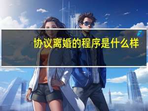 协议离婚的程序是什么样