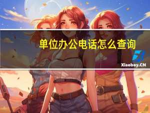单位办公电话怎么查询