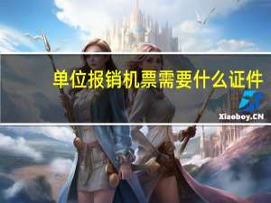 单位报销机票需要什么证件